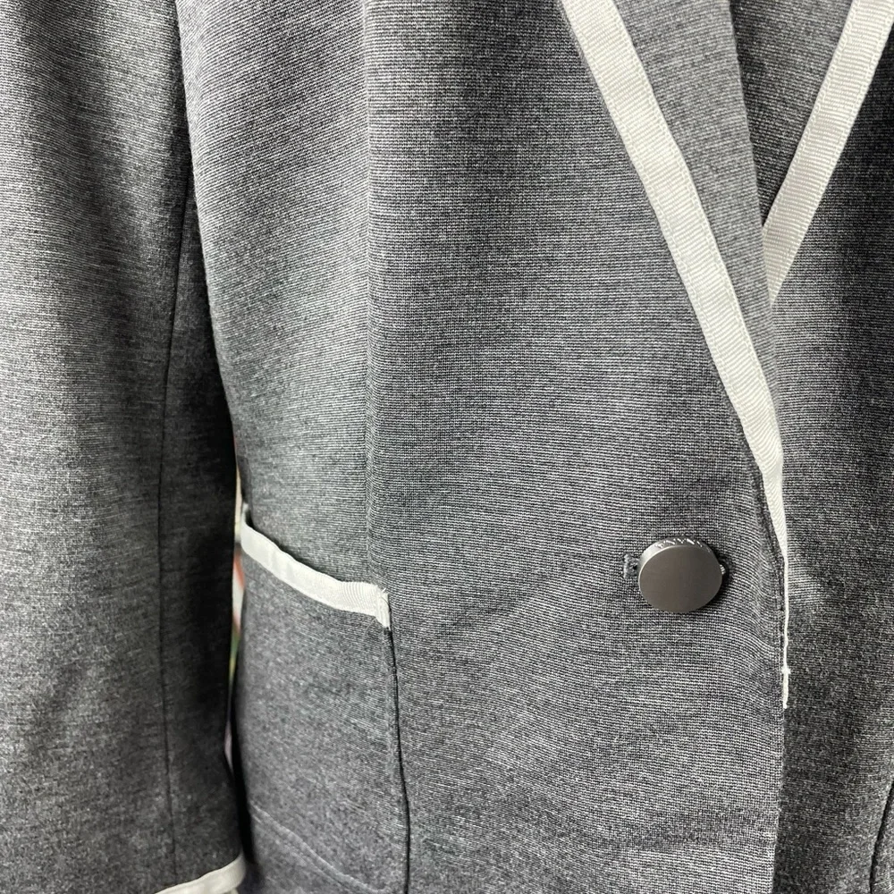 Banana‎ Republic Charcoal Blazer with Ivory Border Accents, Size 10